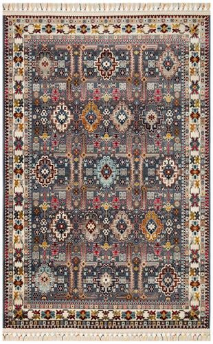 PETRA PR 07 MULTY  Hav Toz Vermez Etnik ve Modern Desenli Renkli Saçaklı Halı