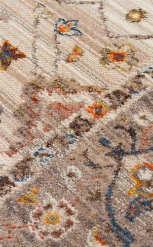 PIETRA PTA 01 CREAM GREY  Sıcak Renk Tonlarını Etnik Desenler ile Buluşturan Yumuşak Tuşeli Makine Halısı