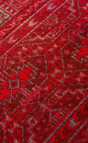 PIETRA PTA 17 RED  Sıcak Renk Tonlarını Etnik Desenler ile Buluşturan Yumuşak Tuşeli Makine Halısı