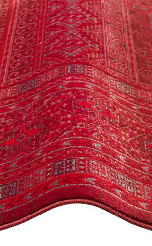 PIETRA PTA 17 RED  Sıcak Renk Tonlarını Etnik Desenler ile Buluşturan Yumuşak Tuşeli Makine Halısı