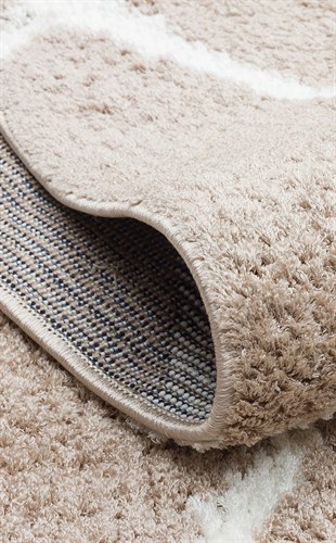 RIGA RG 01 BEIGE WHITE  Hav Toz Vermez Ekstra Yumuşak Dokulu Makine Halısı