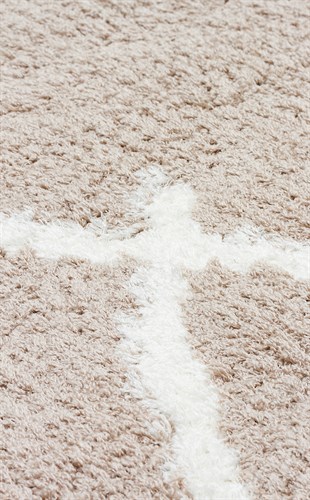 RIGA RG 01 BEIGE WHITE  Hav Toz Vermez Ekstra Yumuşak Dokulu Makine Halısı