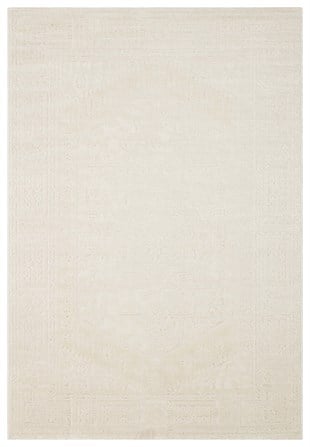 RIVERA RVR 02 WHITE  Modern ve Klasik Desenli Yüksek Alçak Çift Boyutlu Dokumaya Sahip Yumuşak Tuşeli Makine Halısı