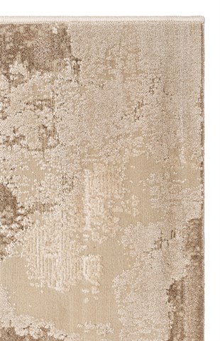 RIVERA RVR 03 BEIGE  Modern ve Klasik Desenli Yüksek Alçak Çift Boyutlu Dokumaya Sahip Yumuşak Tuşeli Makine Halısı