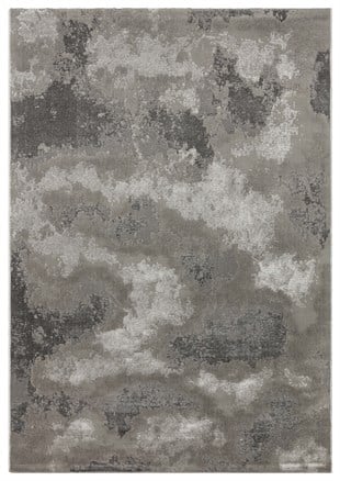 RIVERA RVR 03 GREY  Modern ve Klasik Desenli Yüksek Alçak Çift Boyutlu Dokumaya Sahip Yumuşak Tuşeli Makine Halısı