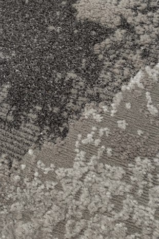 RIVERA RVR 03 GREY  Modern ve Klasik Desenli Yüksek Alçak Çift Boyutlu Dokumaya Sahip Yumuşak Tuşeli Makine Halısı