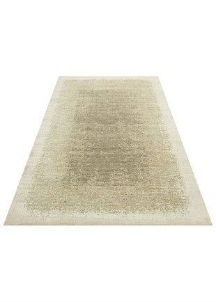 SAHARA SHA 04 CREAM GREEN  Hav Toz Vermez Yumuşak Tuşeli Modern Makine Halısı
