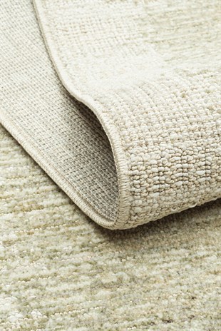 SAHARA SHA 04 CREAM GREEN  Hav Toz Vermez Yumuşak Tuşeli Modern Makine Halısı