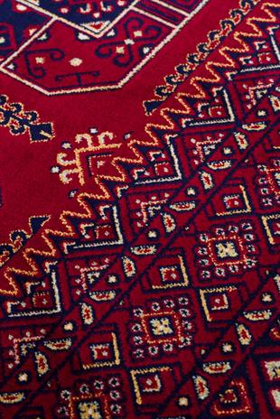 SATEEN AFGHAN SFG 02 RED  Yıkanabilir Afgan Desenli Hav Toz Vermeyen Kaymaz Tabanlı Sık Dokuma Halı