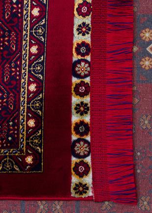 SATEEN AFGHAN SFG 03 RED  Yıkanabilir Afgan Desenli Hav Toz Vermeyen Kaymaz Tabanlı Sık Dokuma Halı