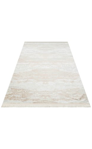 SATEEN ST 01 CREAM BEIGE XW  Hav Toz Vermez Yıkanabilir Kaymaz İnce Dokuma Modern Halı