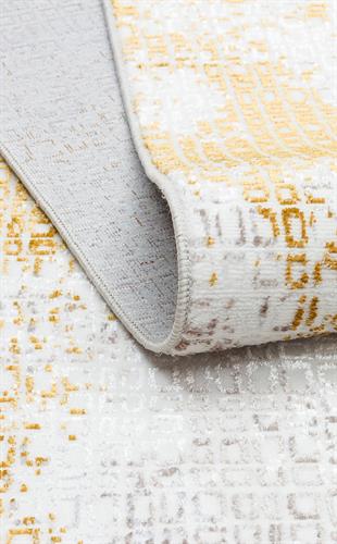 SATEEN ST 108 CREAM GOLD  Yıkanabilir Kaymaz Tabanlı Hav Vermez Sık Dokuma Modern Halı