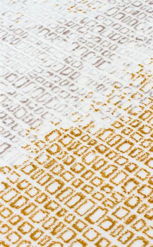 SATEEN ST 108 CREAM GOLD  Yıkanabilir Kaymaz Tabanlı Hav Vermez Sık Dokuma Modern Halı