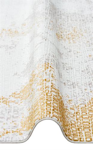 SATEEN ST 108 CREAM GOLD  Yıkanabilir Kaymaz Tabanlı Hav Vermez Sık Dokuma Modern Halı