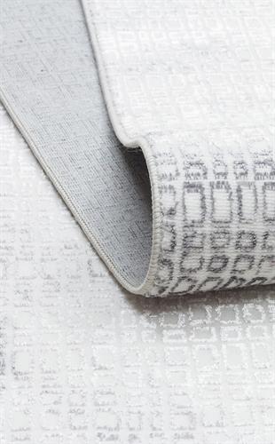 SATEEN ST 108 CREAM GREY  Yıkanabilir Kaymaz Tabanlı Hav Vermez Sık Dokuma Modern Halı