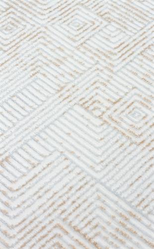 SATEEN ST 109 CREAM BEIGE  Yıkanabilir Kaymaz Tabanlı Hav Vermez Sık Dokuma Modern Halı