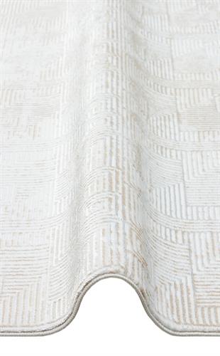 SATEEN ST 109 CREAM BEIGE  Yıkanabilir Kaymaz Tabanlı Hav Vermez Sık Dokuma Modern Halı