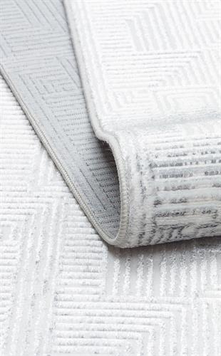 SATEEN ST 109 CREAM GREY  Yıkanabilir Kaymaz Tabanlı Hav Vermez Sık Dokuma Modern Halı