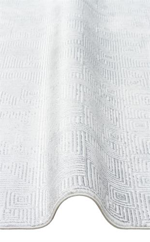 SATEEN ST 109 CREAM GREY  Yıkanabilir Kaymaz Tabanlı Hav Vermez Sık Dokuma Modern Halı