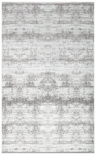 SATEEN ST 112 GREY  Yıkanabilir Kaymaz Tabanlı Hav Vermez Sık Dokuma Modern Halı