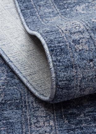 SHIRAZ SHR 03 NAVY  Vintage Eskitme Desenli Modern Yumuşak Dokulu Makine Halısı