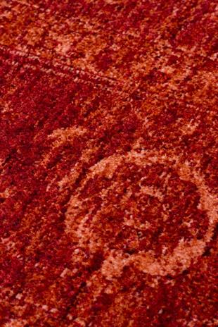 SHIRAZ SHR 03 RED  Vintage Eskitme Desenli Modern Yumuşak Dokulu Makine Halısı