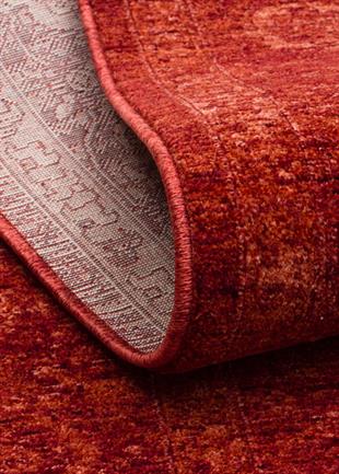 SHIRAZ SHR 03 RED  Vintage Eskitme Desenli Modern Yumuşak Dokulu Makine Halısı