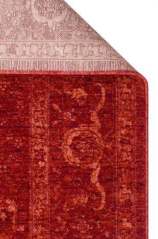 SHIRAZ SHR 03 RED  Vintage Eskitme Desenli Modern Yumuşak Dokulu Makine Halısı