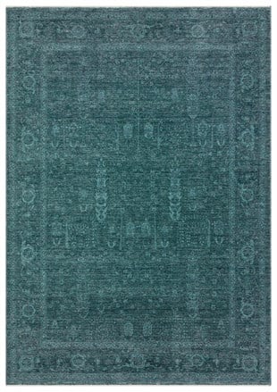 SHIRAZ SHR 03 TURQUOISE  Vintage Eskitme Desenli Modern Yumuşak Dokulu Makine Halısı