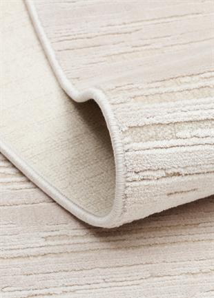 SIERRA SR 01 BEIGE WHITE  Yüksek Alçak Oyma Dokuya Sahip Sık Dokuma Modern Salon Halısı