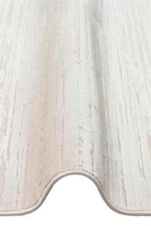 SIERRA SR 01 BEIGE WHITE  Yüksek Alçak Oyma Dokuya Sahip Sık Dokuma Modern Salon Halısı