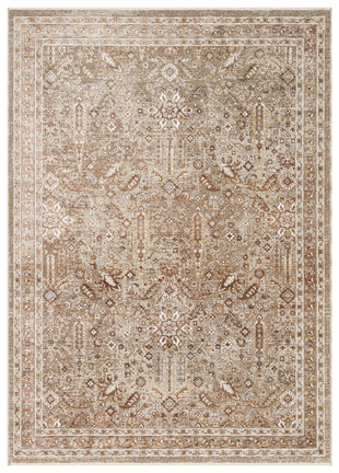 SOFIA SOF 01 CREAM GOLD Renkli El Dokuma Uşak Halı Desenlerine Sahip Makine Halısı