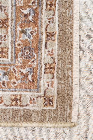 SOFIA SOF 01 CREAM GOLD Renkli El Dokuma Uşak Halı Desenlerine Sahip Makine Halısı