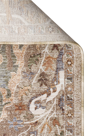 SOFIA SOF 02 CREAM GOLD Renkli El Dokuma Uşak Halı Desenlerine Sahip Makine Halısı