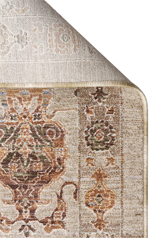 SOFIA SOF 05 CREAM GOLD Renkli El Dokuma Uşak Halı Desenlerine Sahip Makine Halısı