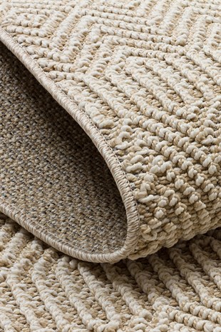 SOHO SH 01 BEIGE  Hav Toz Vermez Hasır Dokuma Modern Makine Halısı