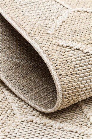 SOHO SH 03 BEIGE  Hav Toz Vermez Hasır Dokuma Modern Makine Halısı