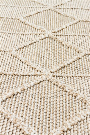 SOHO SH 03 BEIGE  Hav Toz Vermez Hasır Dokuma Modern Makine Halısı