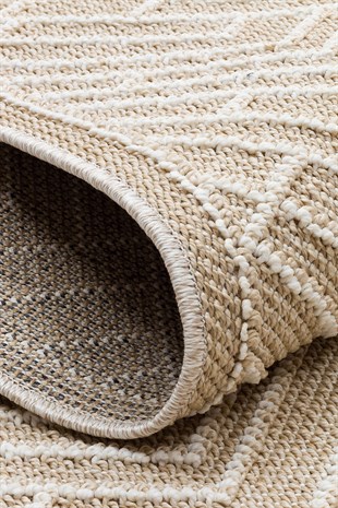 SOHO SH 12 BEIGE  Hav Toz Vermez Hasır Dokuma Modern Makine Halısı