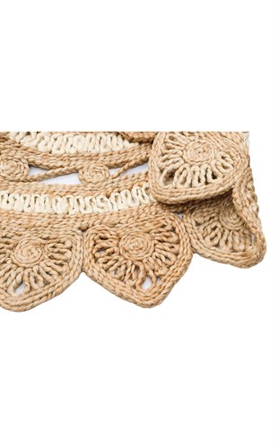 SOLO CA-105 NATURAL WHITE XW  Yuvarlak veya Oval El Dokuma Naturel Jüt Hasır Halı