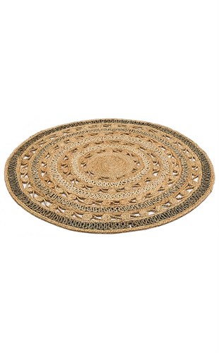 SOLO CA-106 NAT.GREY DEGRADE XW  Yuvarlak veya Oval El Dokuma Naturel Jüt Hasır Halı