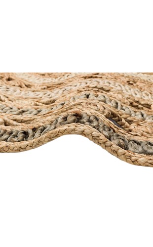 SOLO CA-106 NAT.GREY DEGRADE XW  Yuvarlak veya Oval El Dokuma Naturel Jüt Hasır Halı