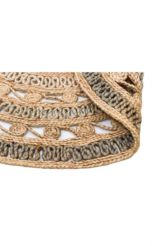 SOLO CA-106 NAT.GREY DEGRADE XW  Yuvarlak veya Oval El Dokuma Naturel Jüt Hasır Halı