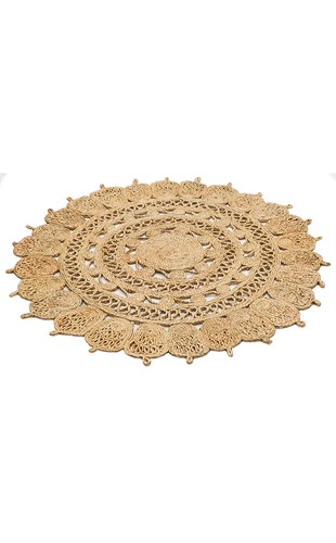 SOLO CA-108 NATURAL XW  Yuvarlak veya Oval El Dokuma Naturel Jüt Hasır Halı