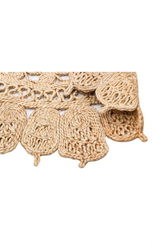 SOLO CA-108 NATURAL XW  Yuvarlak veya Oval El Dokuma Naturel Jüt Hasır Halı