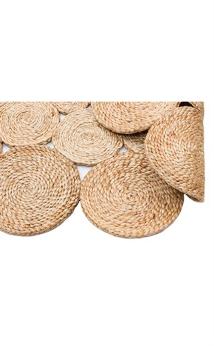 SOLO CA-111 NATURAL XW  Yuvarlak veya Oval El Dokuma Naturel Jüt Hasır Halı