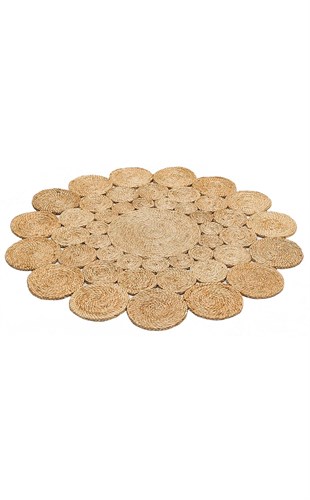 SOLO CA-111 NATURAL XW  Yuvarlak veya Oval El Dokuma Naturel Jüt Hasır Halı