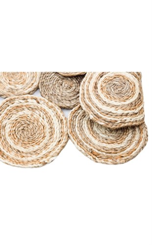 SOLO CA-111 WHITE MULTY XW  Yuvarlak veya Oval El Dokuma Naturel Jüt Hasır Halı