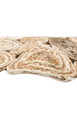 SOLO CA-111 WHITE MULTY XW  Yuvarlak veya Oval El Dokuma Naturel Jüt Hasır Halı