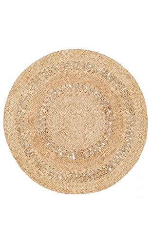 SOLO CA-112 NATURAL XW  Yuvarlak veya Oval El Dokuma Naturel Jüt Hasır Halı